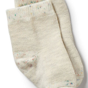 WILSON AND FRENCHY Organic 3 Pack Baby Socks - Cream/Oatmeal/Grey Cloud BABY CLOTHING - Zabecca Living