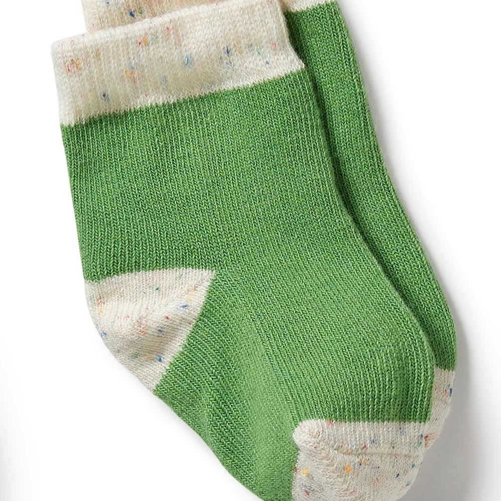 WILSON AND FRENCHY Organic 3 Pack Baby Socks - Mint Green/Cactus/Smoke Blue BABY CLOTHING - Zabecca Living