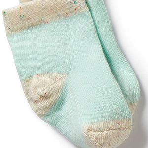 WILSON AND FRENCHY Organic 3 Pack Baby Socks - Mint Green/Cream/Pink BABY CLOTHING - Zabecca Living