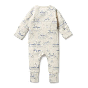 WILSON AND FRENCHY Zip Suit with Feet - Sail Away BABY CLOTHING - Zabecca Living