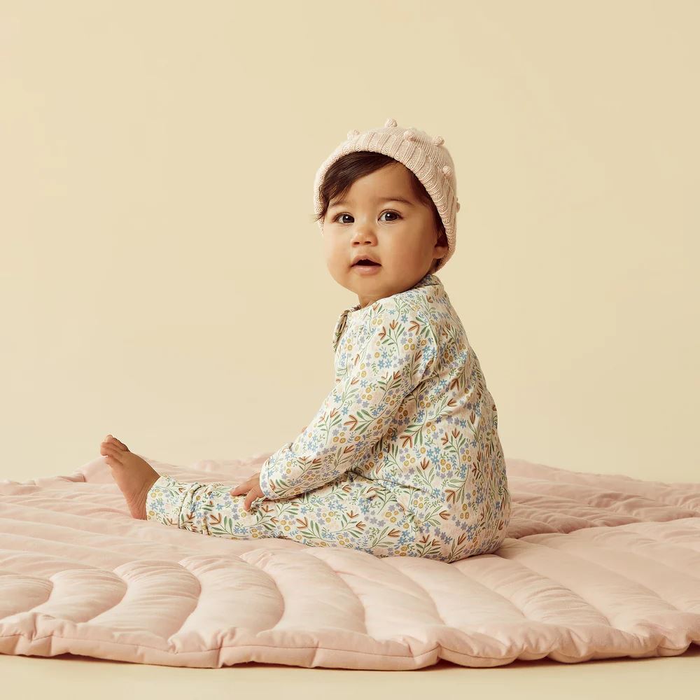 WILSON AND FRENCHY Zip Suit with Feet - Tinker Floral BABY CLOTHING - Zabecca Living