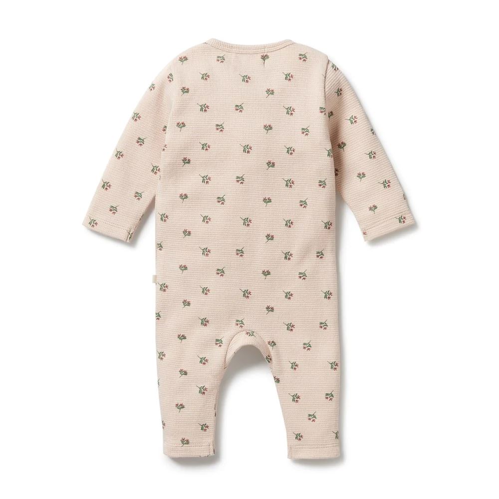 WILSON & FRENCHY Emily Floral Organic Waffle Ruffle Zipsuit - Emily Floral BABY CLOTHING - Zabecca Living