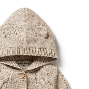 WILSON & FRENCHY Fleck Knitted Cable Jacket - Almond Fleck BABY CLOTHING - Zabecca Living