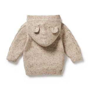 WILSON & FRENCHY Fleck Knitted Cable Jacket - Almond Fleck BABY CLOTHING - Zabecca Living