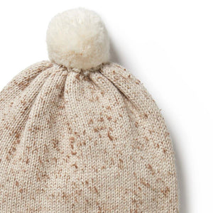 WILSON & FRENCHY Fleck Knitted Hat - Almond Fleck KIDS HAT - Zabecca Living