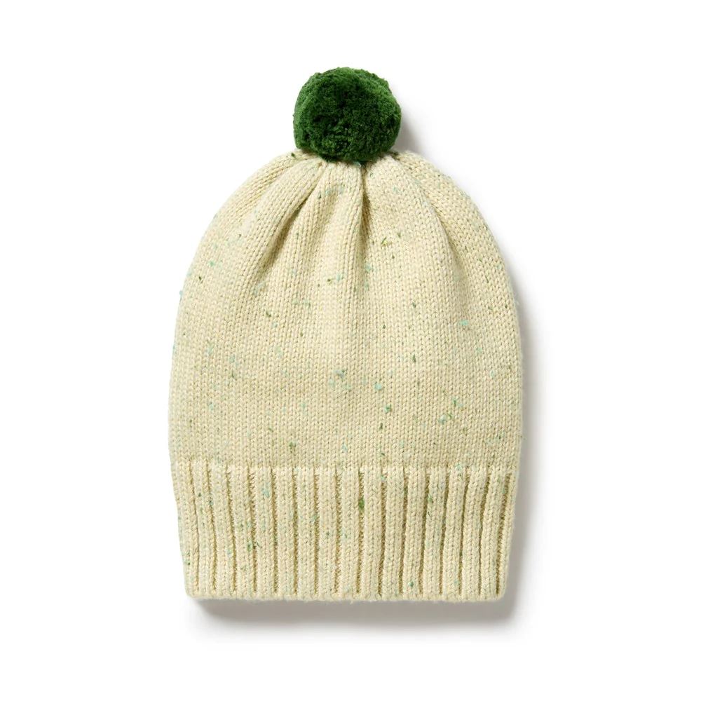 WILSON &amp; FRENCHY Fleck Knitted Hat - Cactus Fleck KIDS HAT - Zabecca Living