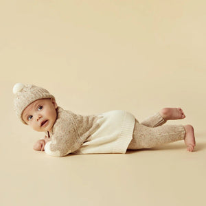 WILSON & FRENCHY Fleck Knitted Jacquard Jumper - Almond Fleck BABY CLOTHING - Zabecca Living