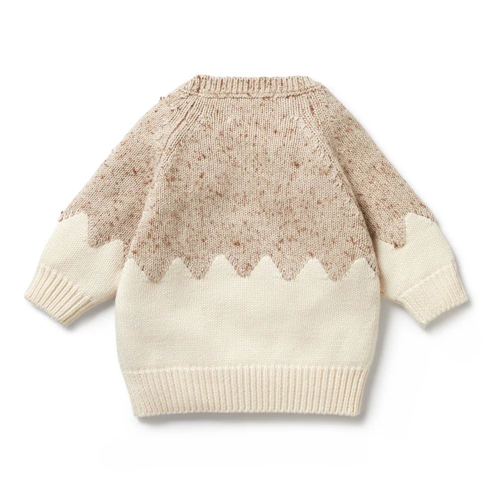 WILSON &amp; FRENCHY Fleck Knitted Jacquard Jumper - Almond Fleck BABY CLOTHING - Zabecca Living