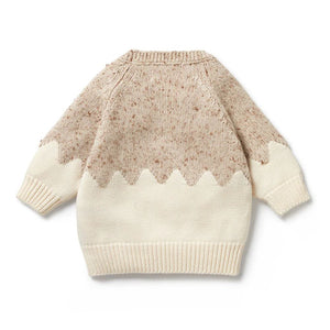 WILSON & FRENCHY Fleck Knitted Jacquard Jumper - Almond Fleck BABY CLOTHING - Zabecca Living