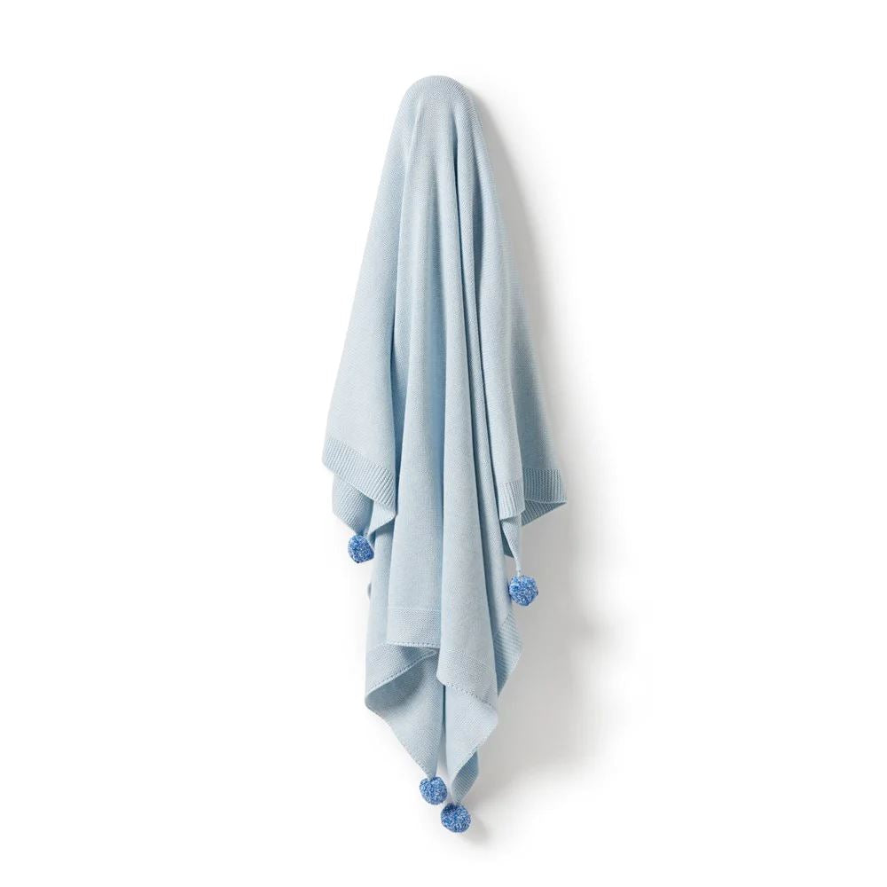 WILSON & FRENCHY Knitted Blanket - Bluebell BABY BLANKET - Zabecca Living