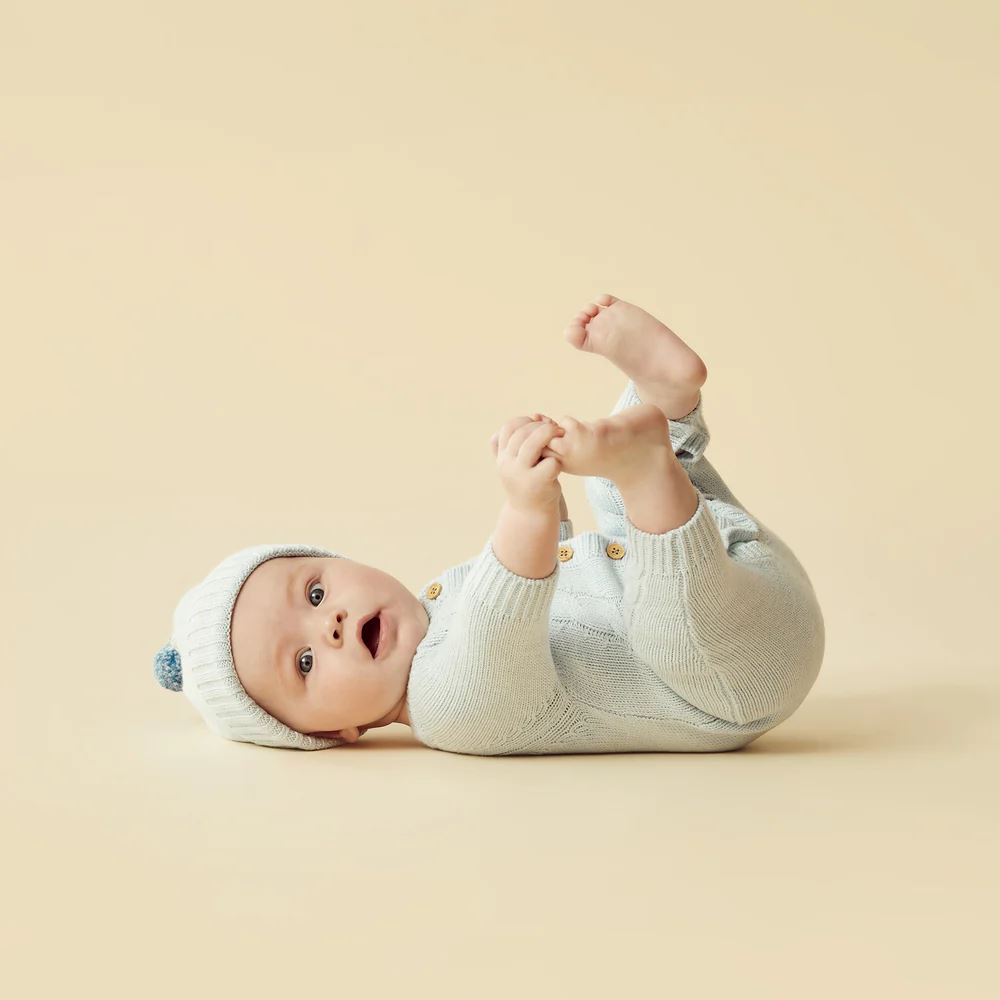 WILSON &amp; FRENCHY Knitted Hat - Bluebell KIDS HAT - Zabecca Living