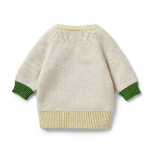 WILSON & FRENCHY Knitted Jacquard Jumper - Almond BABY CLOTHING - Zabecca Living