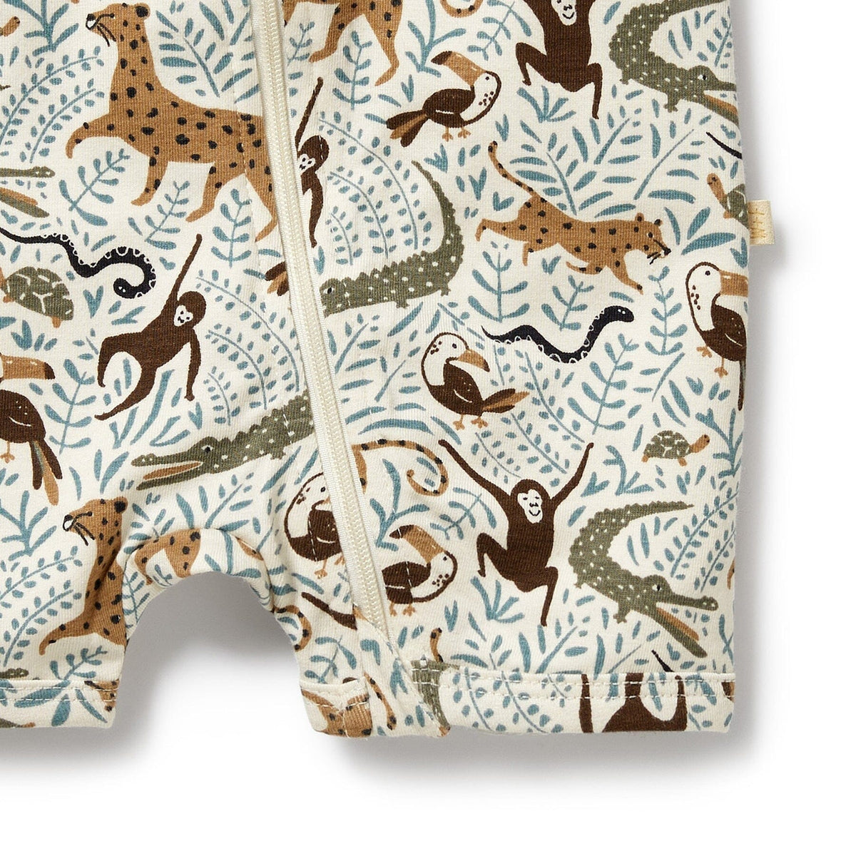 WILSON &amp; FRENCHY Organic Boyleg Zipsuit - Mini Jungle Toddler Clothing - Zabecca Living
