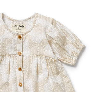 WILSON & FRENCHY Organic Button Dress - Daisy Bloom Toddler Clothing - Zabecca Living