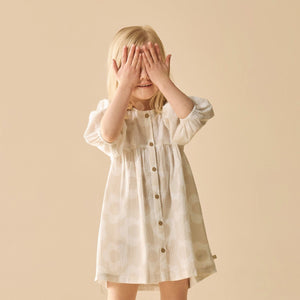 WILSON & FRENCHY Organic Button Dress - Daisy Bloom Toddler Clothing - Zabecca Living