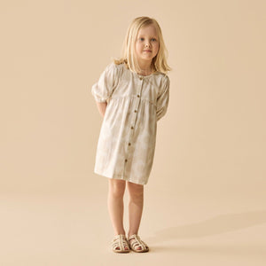 WILSON & FRENCHY Organic Button Dress - Daisy Bloom Toddler Clothing - Zabecca Living