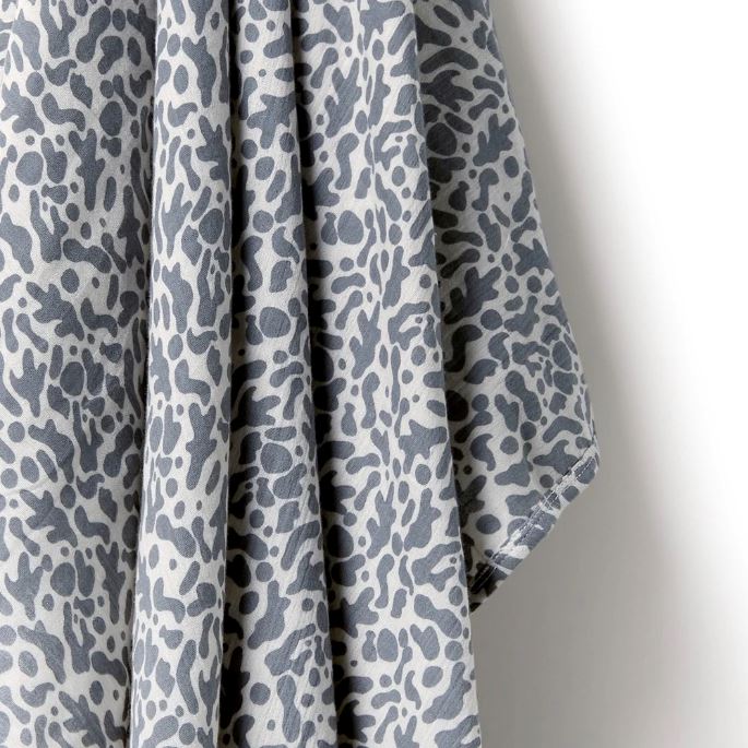 WILSON &amp; FRENCHY Organic Cotton Gauze Crinkle Bunny Rug - Blue Coral BABY - Zabecca Living