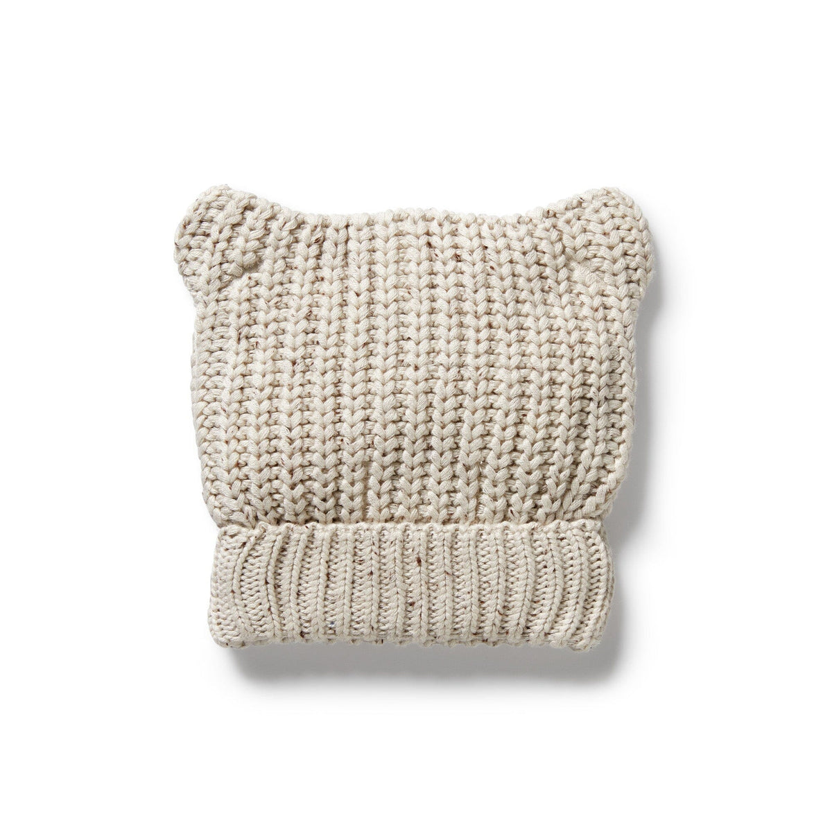 WILSON &amp; FRENCHY Organic Knitted Bear Hat - Cookie and Cream Baby Hat - Zabecca Living