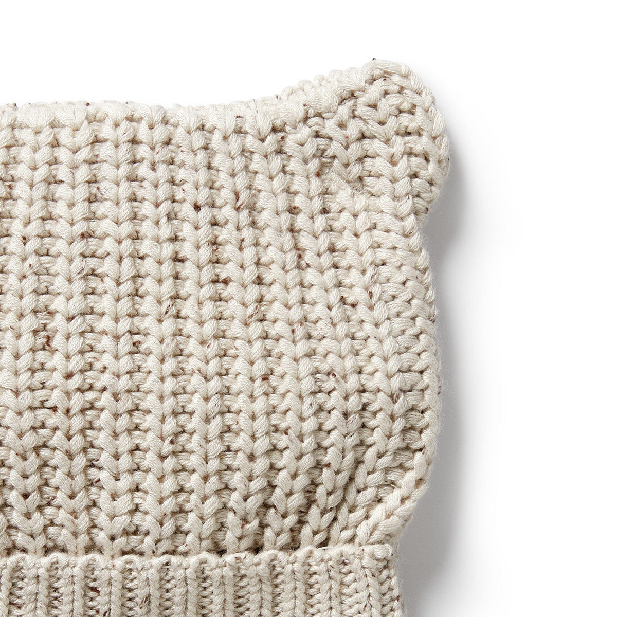 WILSON &amp; FRENCHY Organic Knitted Bear Hat - Cookie and Cream Baby Hat - Zabecca Living