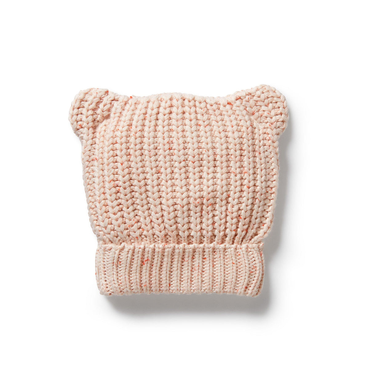 WILSON &amp; FRENCHY Organic Knitted Bear Hat - Fairy Floss Baby Hat - Zabecca Living