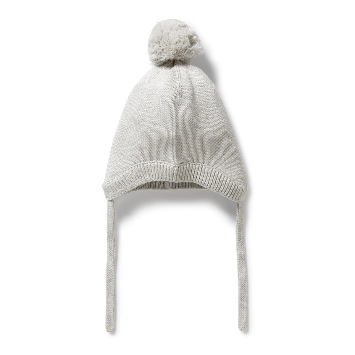WILSON &amp; FRENCHY Organic Knitted Bear Hat - Grey Melange Baby Hat - Zabecca Living