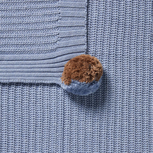 WILSON & FRENCHY Organic Knitted Blanket - Blue Speckle BABY BLANKET - Zabecca Living