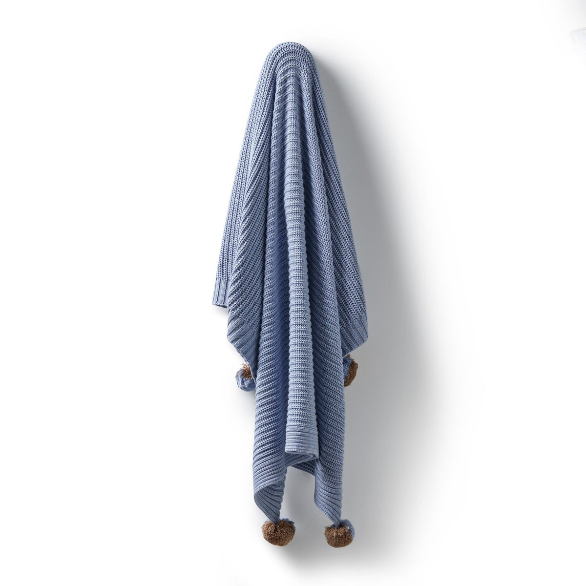 WILSON & FRENCHY Organic Knitted Blanket - Blue Speckle BABY BLANKET - Zabecca Living