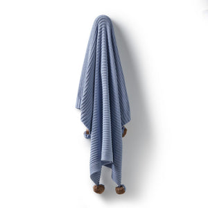 WILSON & FRENCHY Organic Knitted Blanket - Blue Speckle BABY BLANKET - Zabecca Living