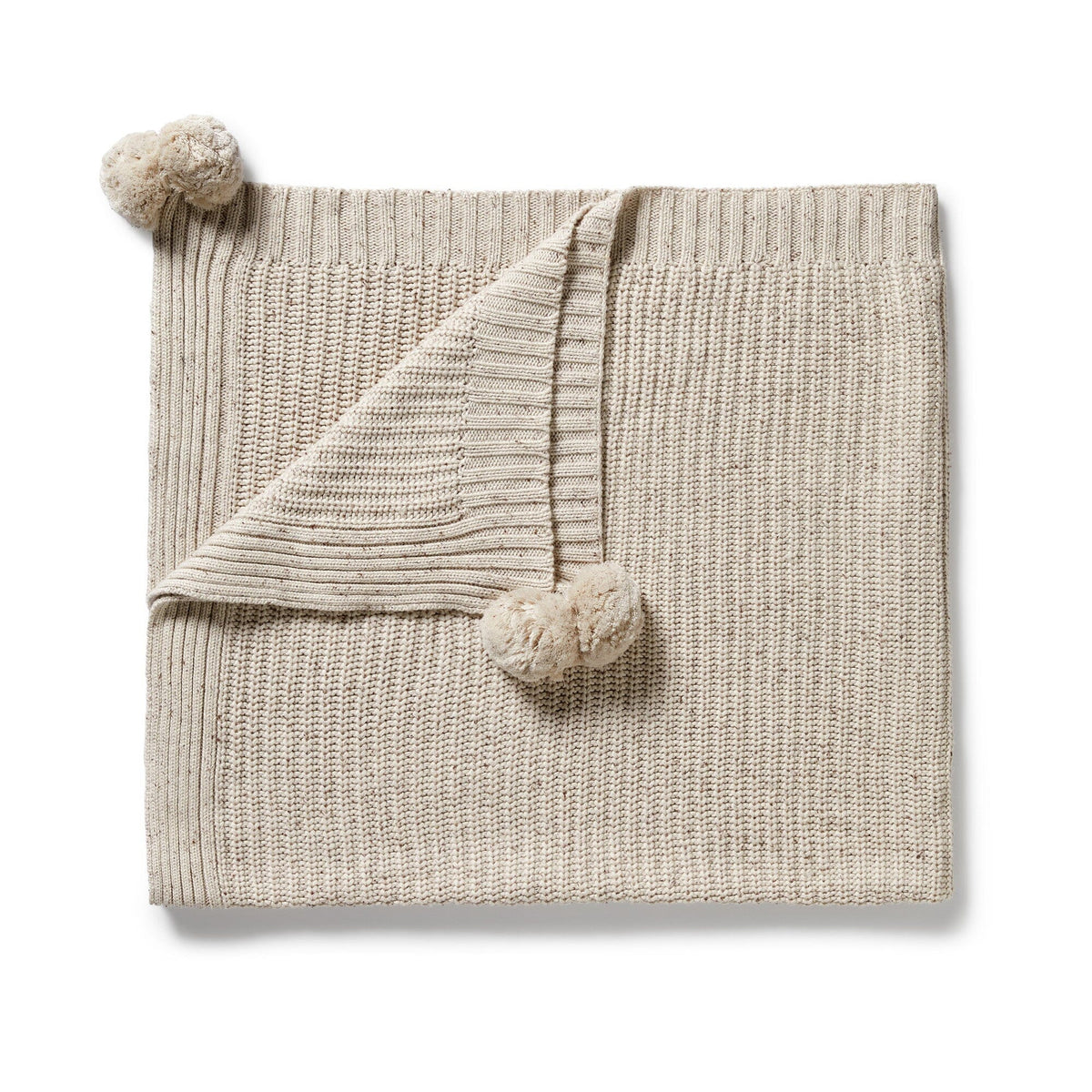 WILSON & FRENCHY Organic Knitted Blanket - Cookie and Cream BABY BLANKET - Zabecca Living