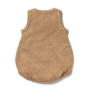 WILSON & FRENCHY Organic Knitted Bodysuit - Oat Toddler Clothing - Zabecca Living
