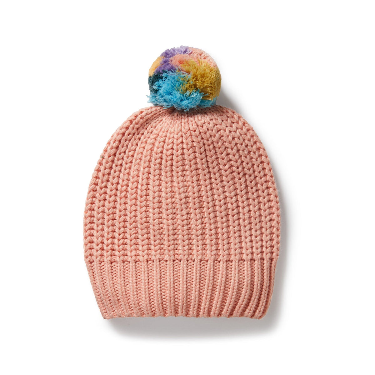 WILSON &amp; FRENCHY Organic Knitted Hat - Rainbow KIDS HAT - Zabecca Living