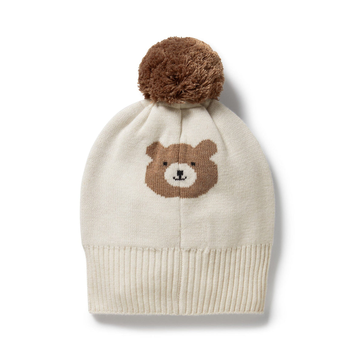 WILSON &amp; FRENCHY Organic Knitted Jacquard Hat - Beary Cute KIDS HAT - Zabecca Living