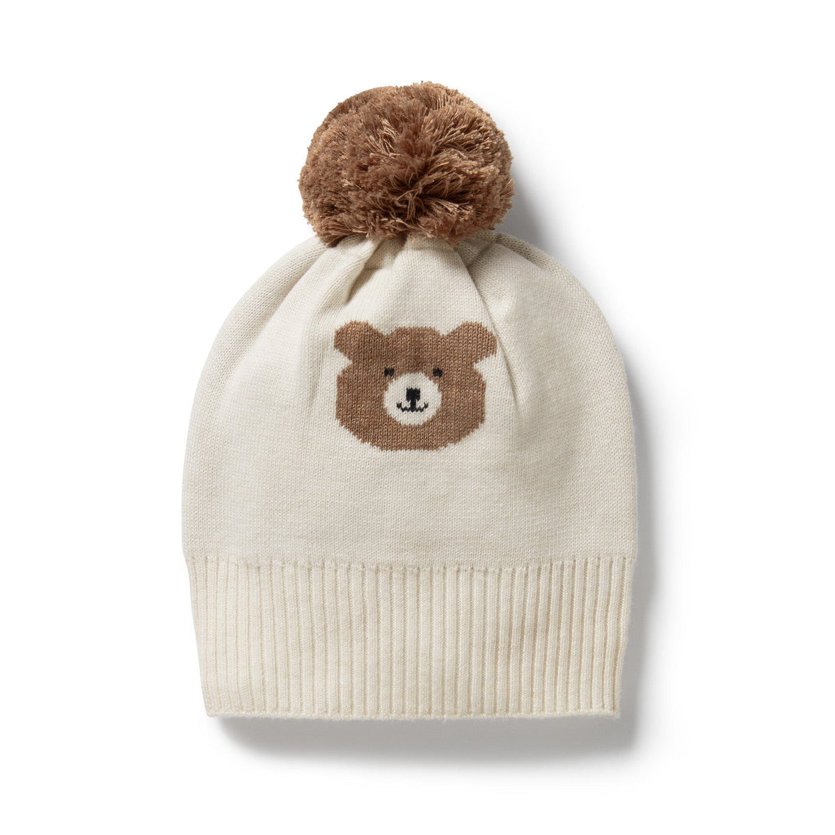 WILSON &amp; FRENCHY Organic Knitted Jacquard Hat - Beary Cute KIDS HAT - Zabecca Living