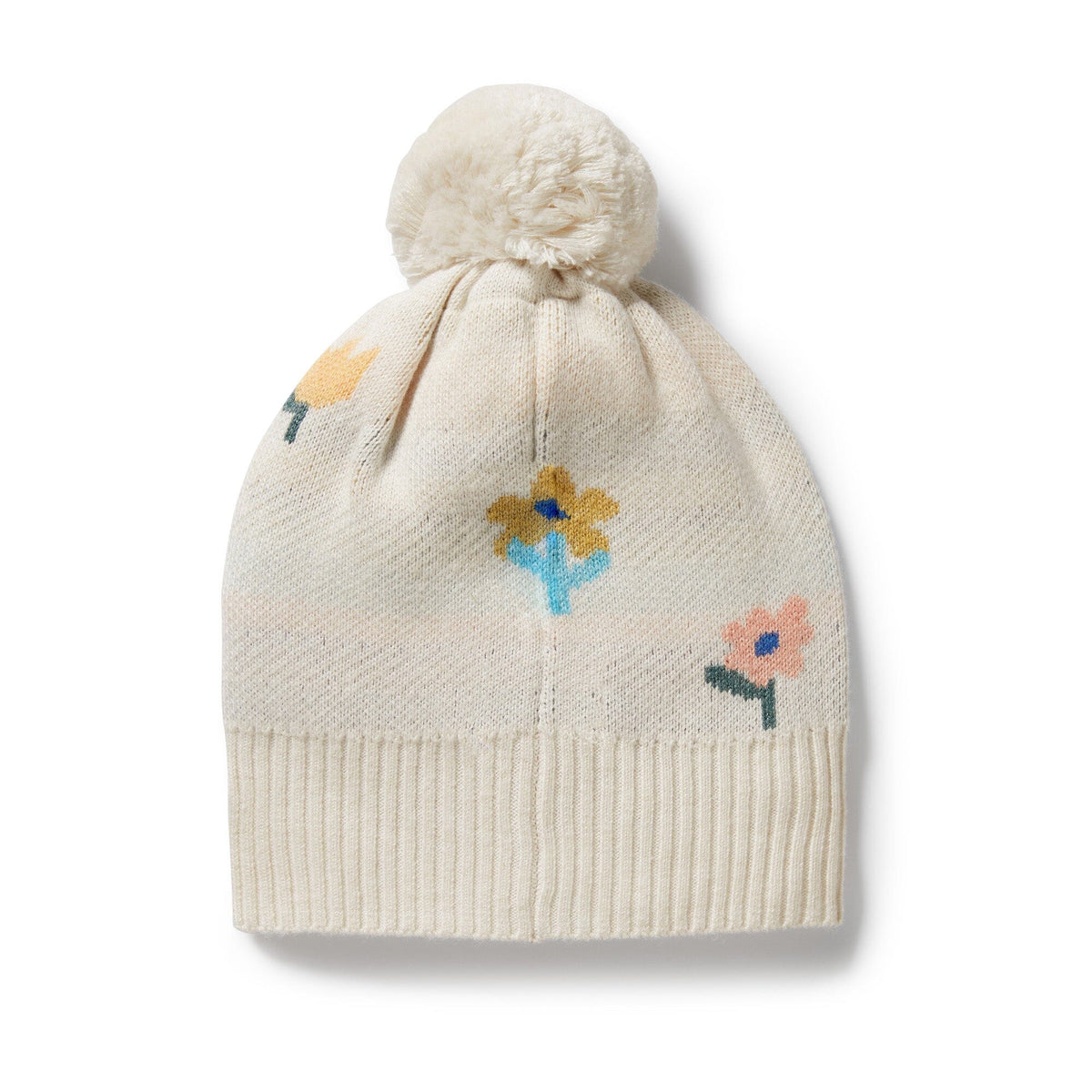 WILSON &amp; FRENCHY Organic Knitted Jacquard Hat - Flower Pop KIDS HAT - Zabecca Living