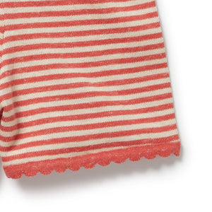 WILSON & FRENCHY Organic Knitted Stripe Playsuit - Strawberry Swirl Toddler Clothing - Zabecca Living