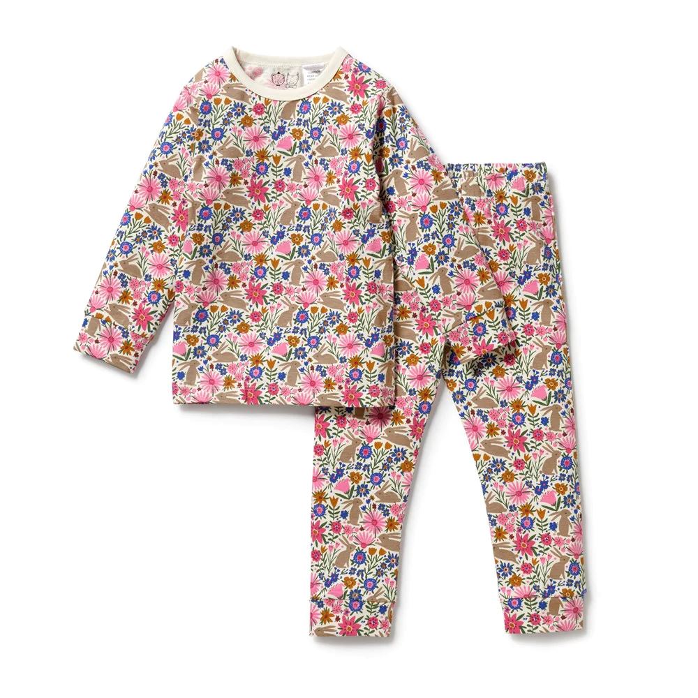 WILSON &amp; FRENCHY Organic Long Sleeve Pyjamas - Bunny Hop BABY CLOTHING - Zabecca Living