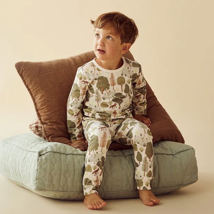 WILSON &amp; FRENCHY Organic Long Sleeved Pyjamas - Little Trees Kids Pyjamas - Zabecca Living