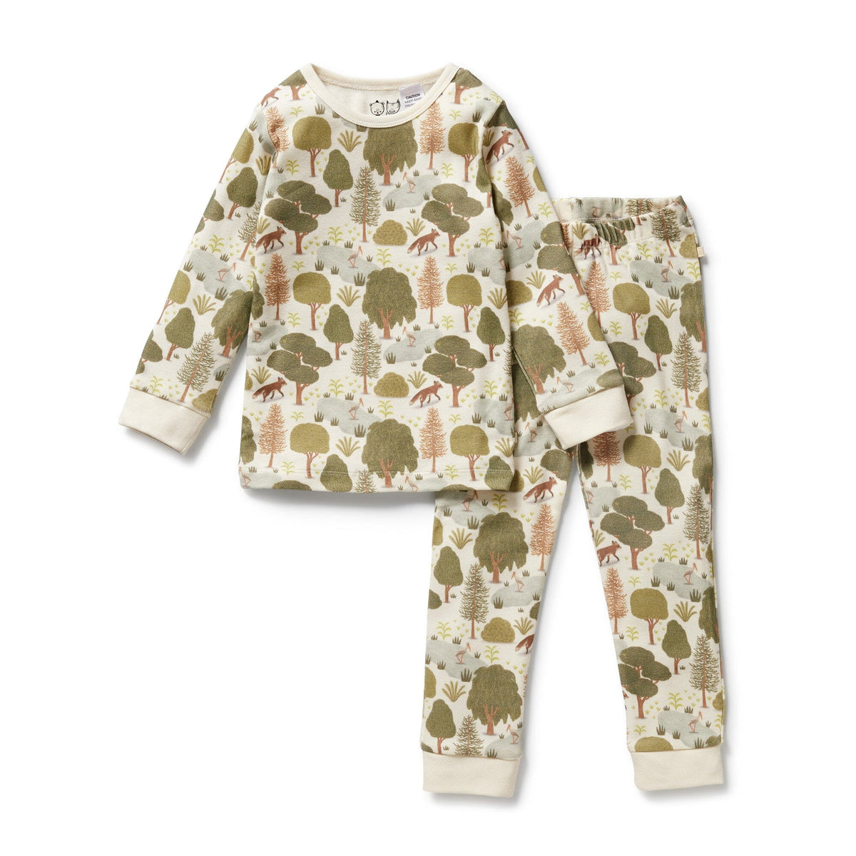 WILSON &amp; FRENCHY Organic Long Sleeved Pyjamas - Little Trees Kids Pyjamas - Zabecca Living