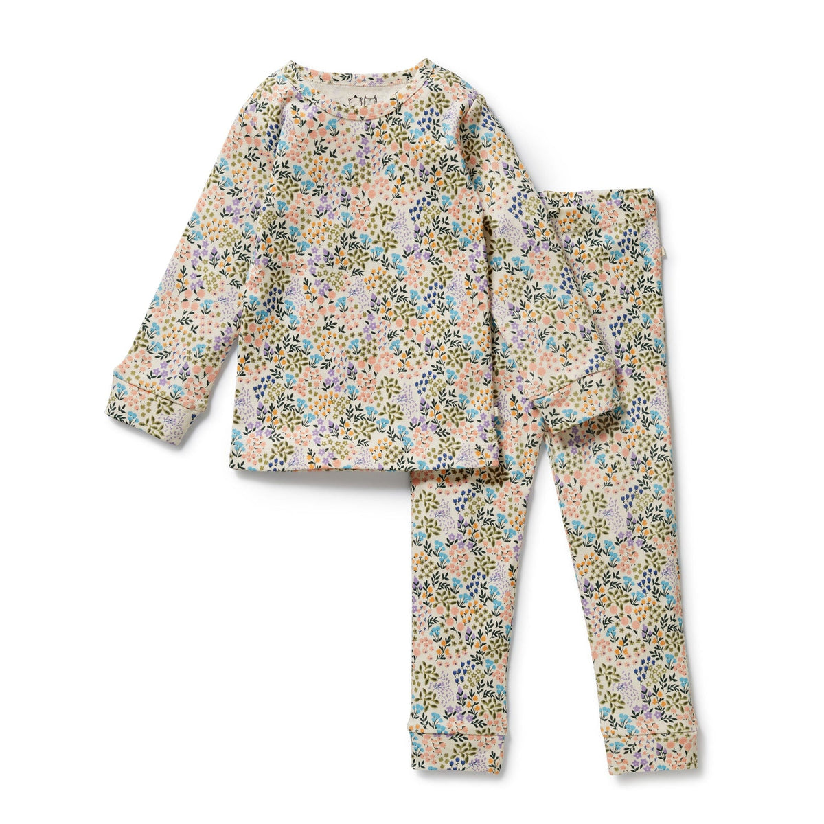 WILSON &amp; FRENCHY Organic Long Sleeved Pyjamas - Tiny Bloom Kids Pyjamas - Zabecca Living