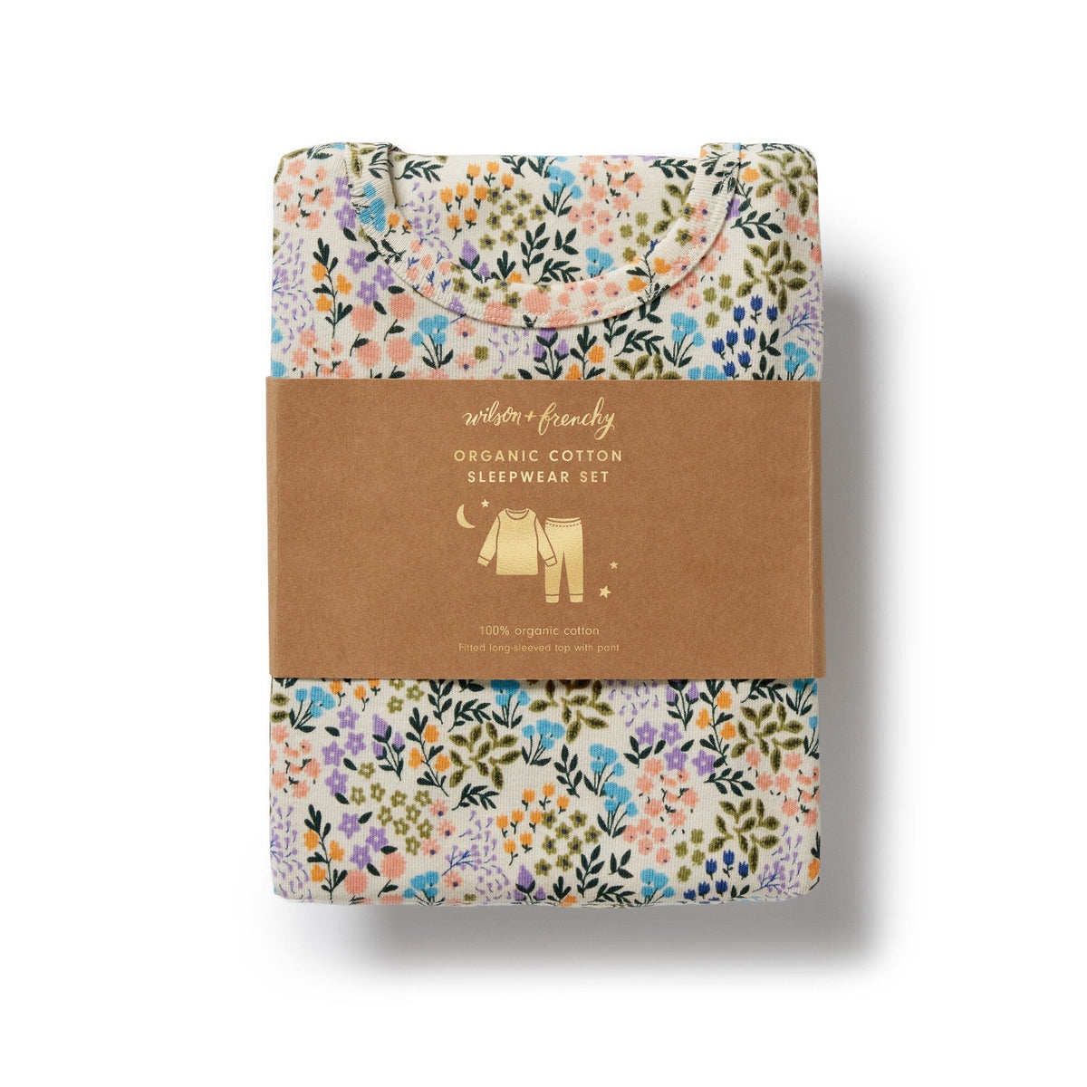 WILSON &amp; FRENCHY Organic Long Sleeved Pyjamas - Tiny Bloom Kids Pyjamas - Zabecca Living
