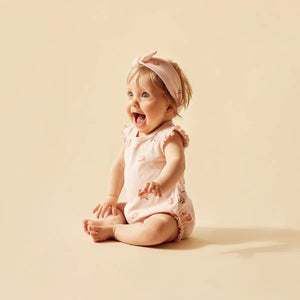 WILSON & FRENCHY Organic Pointelle Growsuit - Peaches BABY CLOTHING - Zabecca Living