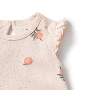 WILSON & FRENCHY Organic Pointelle Growsuit - Peaches BABY CLOTHING - Zabecca Living