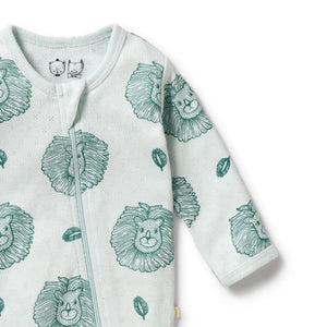 WILSON & FRENCHY Organic Pointelle Zipsuit with Feet - Little Lion BABY CLOTHING - Zabecca Living