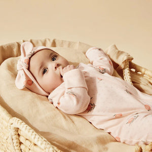 WILSON & FRENCHY Organic Pointelle Zipsuit with Feet - Peaches BABY CLOTHING - Zabecca Living