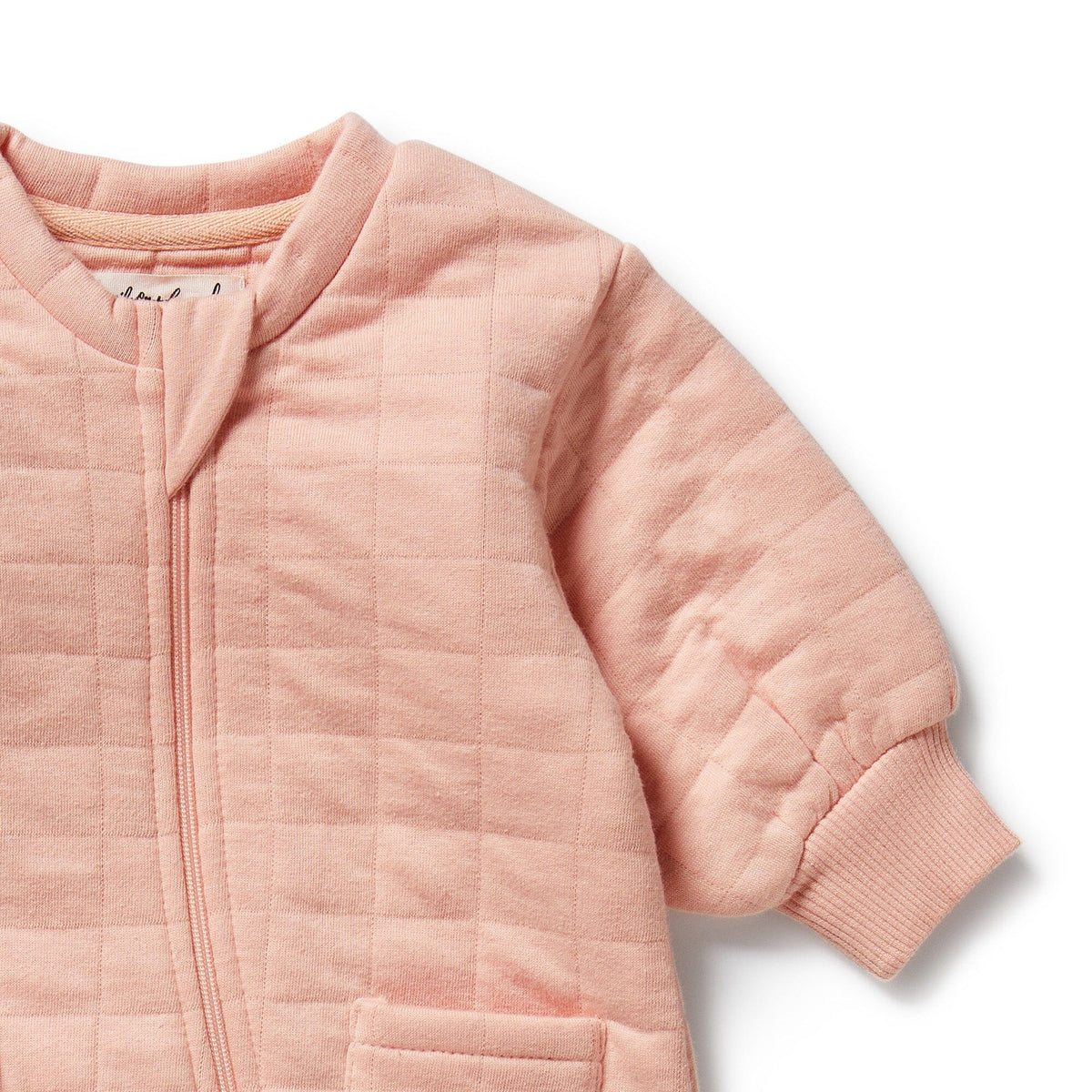 WILSON &amp; FRENCHY Organic Quilted Growsuit - Pretty Pink BABY CLOTHING - Zabecca Living