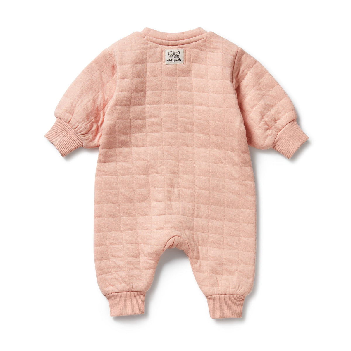 WILSON &amp; FRENCHY Organic Quilted Growsuit - Pretty Pink BABY CLOTHING - Zabecca Living