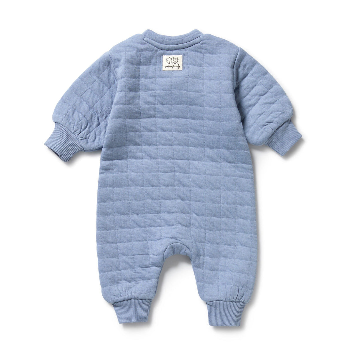 WILSON &amp; FRENCHY Organic Quilted Growsuit - Sky Blue BABY CLOTHING - Zabecca Living
