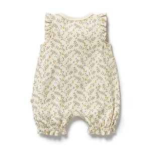 WILSON & FRENCHY Organic Ruffle Zipsuit - Lemon Leaf Toddler Clothing - Zabecca Living
