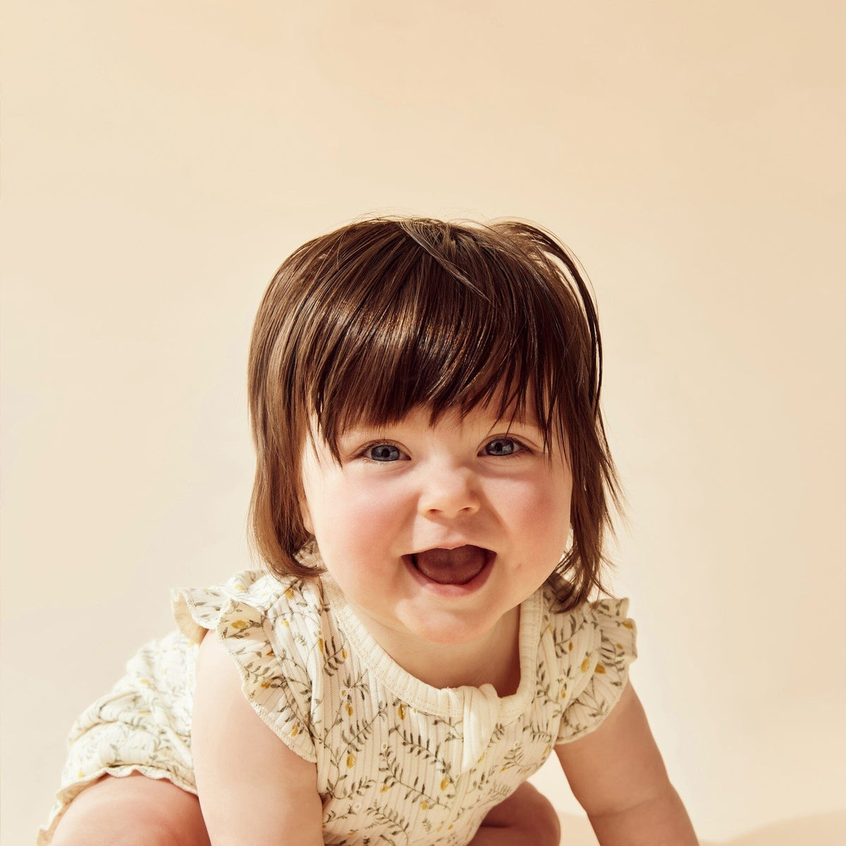 WILSON &amp; FRENCHY Organic Ruffle Zipsuit - Lemon Leaf Toddler Clothing - Zabecca Living