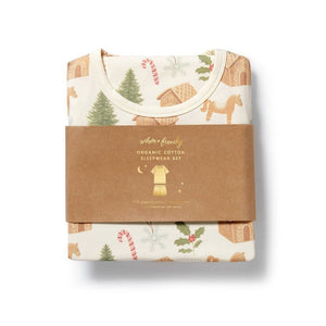 WILSON & FRENCHY Organic Short Sleeved Pyjamas - Holly Jolly Magic Toddler Clothing - Zabecca Living
